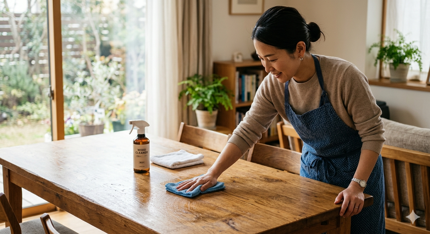 木製テーブル,家政婦,家事代行